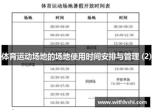 体育运动场地的场地使用时间安排与管理 (2)